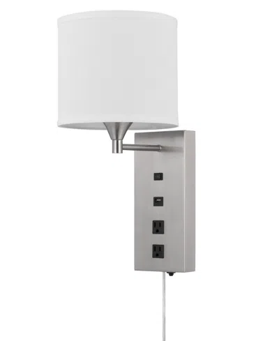 Cal Lighting 19" Height Metal Wall Lamp In Brushed Steel
