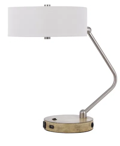 Cal Lighting 20" Height And Wood Desk Lamp In White