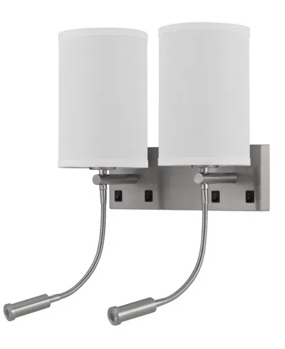 Cal Lighting 23.5" Height Metal Wall Lamp In Brushed Steel