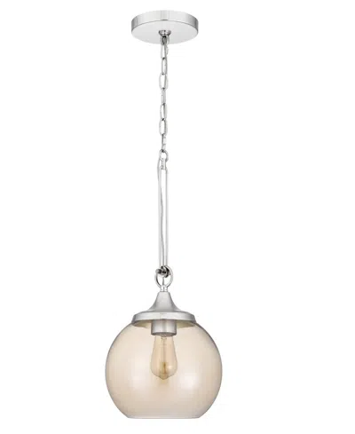 Cal Lighting 24" Height Metal Pendant With Smoke Glass Shade In White