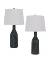 Cal Lighting 24.5" Height Ceramic Table Lamp Set In Marble