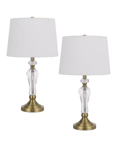 Cal Lighting 25" Height Metal Table Lamp Set In White