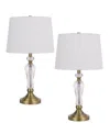 Cal Lighting 25" Height Metal Table Lamp Set In Antique Brass