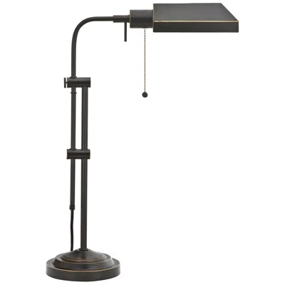 Cal Lighting 26" Dark Bronze Metal Adjustable Pharmacy Table Lamp In Black