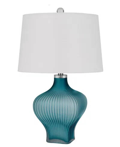 Cal Lighting 26" Height Glass Table Lamp In Aqua