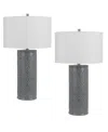Cal Lighting 28.5" Height Ceramic Table Lamp Set In Slate Gray