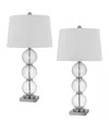 Cal Lighting 29" Height Clear Crackle Table Lamp Set In Glass