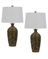 Cal Lighting 29" Height Resin Lamp Set In Antique Bronze