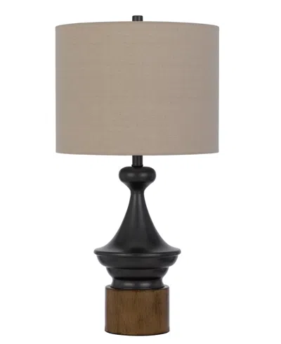 Cal Lighting 29.5" Height Metal And Wood Table Lamp In Brown