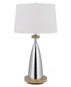 Cal Lighting 31" Height Metal Table Lamp With Wood Accents In Chrome,wood