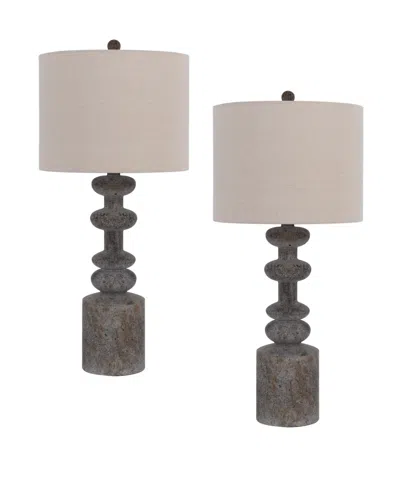 Cal Lighting 31" Height Resin Table Lamp Set In Brown