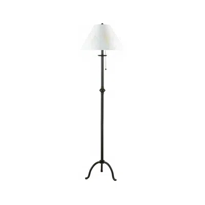 Cal Lighting 57" High Matte Black Iron Footed Floor Lamp In White