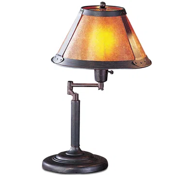 Cal Lighting 60w Swing Arm Mica Desk Lamp In Black