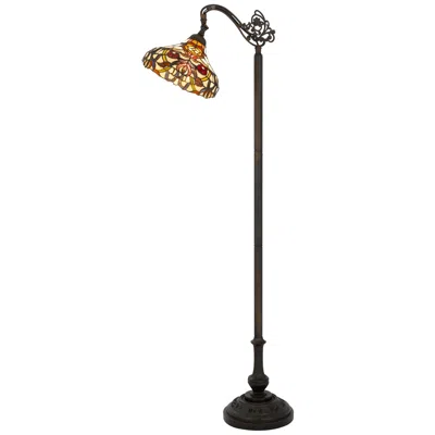 Cal Lighting 60w Tiffany Down Bridge Floor Lamp With Adjustable Shade
