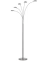 Cal Lighting 82" Height Metal Arc Floor Lamp In Brushed Steel