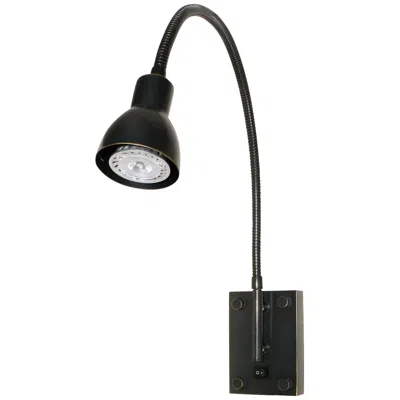 Cal Lighting Adjustable Height Led Dark Bronze Gooseneck Plug-in Wall Light In Black