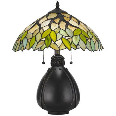Cal Lighting Alderson 19 3/4" Tiffany-style Art Glass Table Lamp