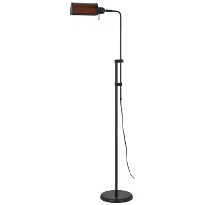 Cal Lighting Amber Line 60w Mica Pharmacy Adjustable Floor Lamp In Black