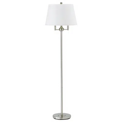 Cal Lighting Andros 62" Brushed Steel Finish 6-way Floor Lamp In White