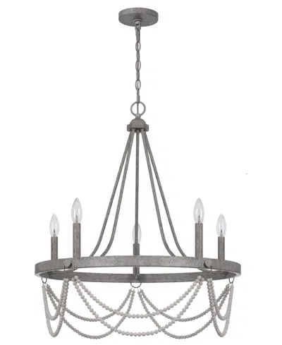 Cal Lighting Anniston 29" Height Metal Chandelier In Antique Silver