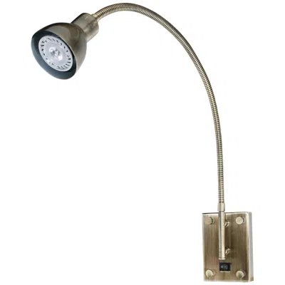 Cal Lighting Antique Brass Gooseneck Plug-in Gooseneck Arm Adjustable Led Wall Lamp In Gold