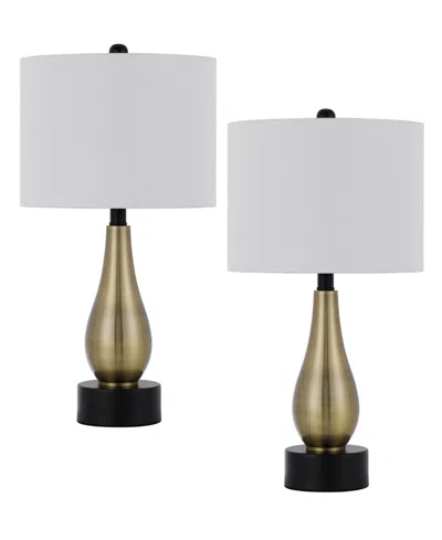 Cal Lighting Ashland 23" Height Metal Lamp Set In Black,antique Brass