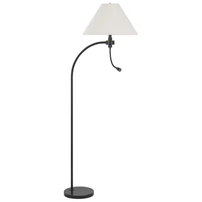 Cal Lighting Ashland Dark Bronze Gooseneck Floor Lamp In White