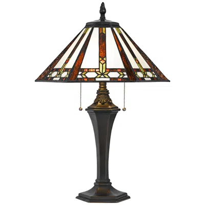 Cal Lighting Autumn 25" Tiffany-style Stained Glass Table Lamp In Brown