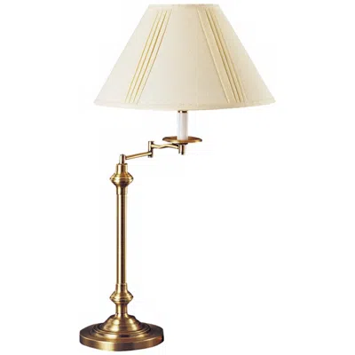Cal Lighting Bellhaven 29 1/2" Antique Brass Swing Arm Lamp In Neutral