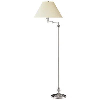 Cal Lighting Bellhaven 59" Brushed Steel Swing Arm Floor Lamp In Neutral