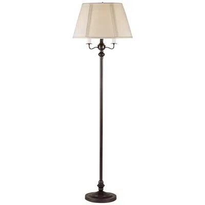 Cal Lighting Bellhaven 59" Dark Bronze 4-light Floor Lamp In White