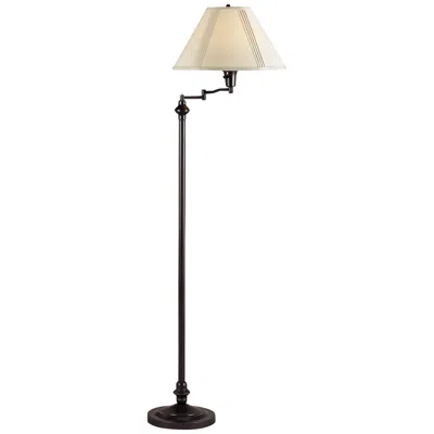 Cal Lighting Bellhaven 59" Dark Bronze Swing Arm Floor Lamp In White