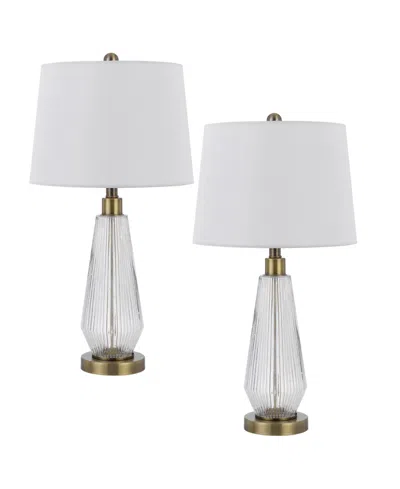 Cal Lighting Belville 26.5" Height Table Lamp Set In Antique Brass,glass