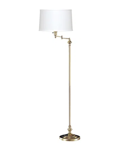 Cal Lighting Calighting 3-way Swing Arm Floor Lamp In White