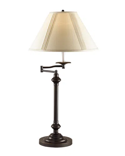 Cal Lighting Calighting 3-way Swing Arm Table Lamp In Brown