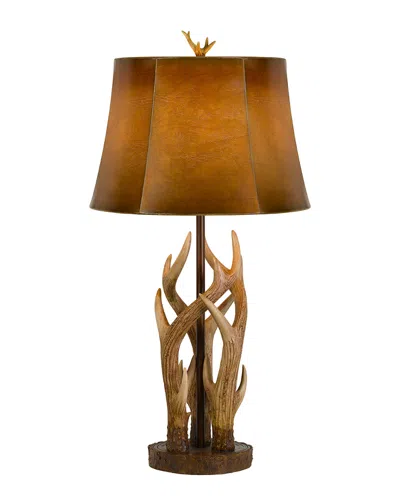 Cal Lighting Calighting Antler Resin Table Lamp In Brown