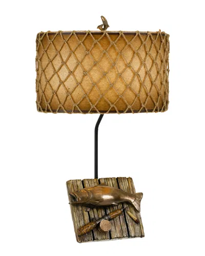 Cal Lighting Calighting Fishing Resin Table Lamp In Brown