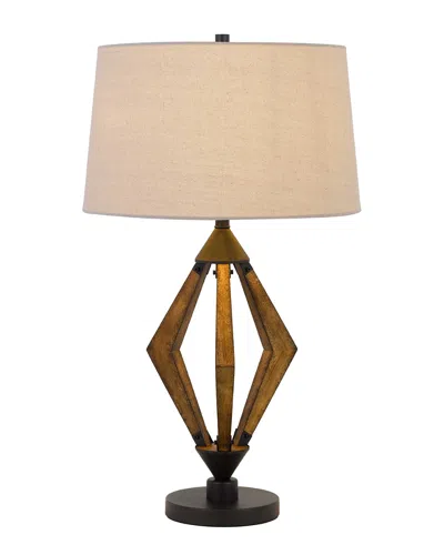 Cal Lighting Calighting Valence Metal And Pine Wood Table Lamp In Multi