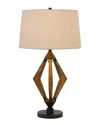 Cal Lighting Calighting Valence Metal And Pine Wood Table Lamp