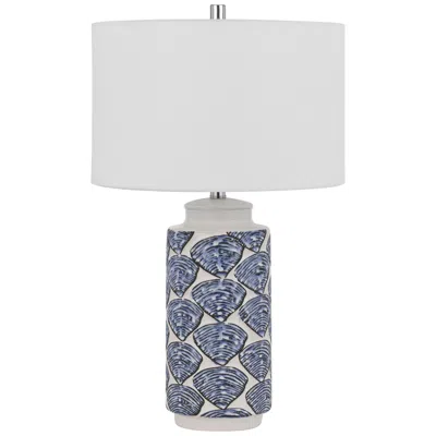 Cal Lighting Cambiago 26 1/2" Ivory Blue Seashell Ceramic Table Lamp