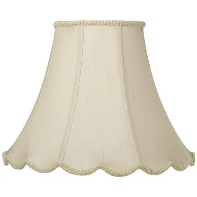 Cal Lighting Champagne Faux Silk Scallop Bell Shade 6x12x9.5 (spider) In Brown