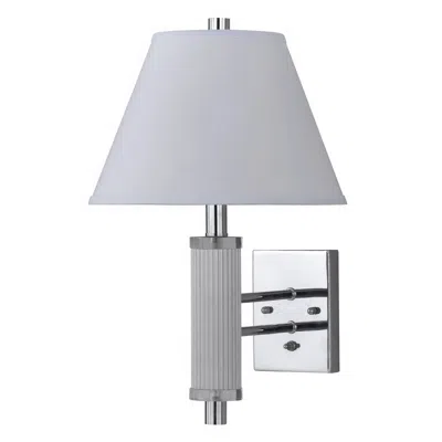 Cal Lighting Chrome Finish Metal And White Shade Modern Plug-in Wall Light