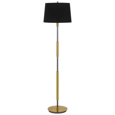 Cal Lighting Ciudad 60" High Two Tone Brass And Silver Floor Lamp In Gold