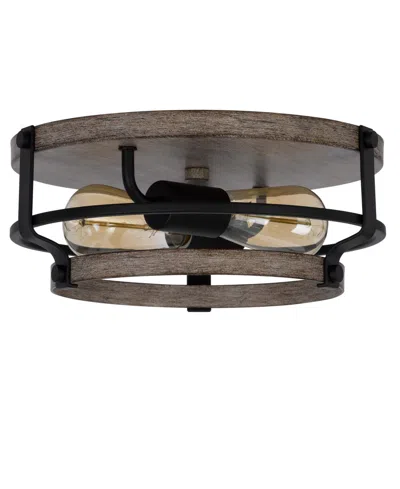 Cal Lighting Clarita 5" Height Metal Semi Flush Mount In Drifted Wood,black