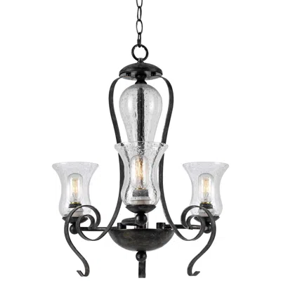 Cal Lighting Classic Collection 23 1/2" Wide Black Iron Chandelier