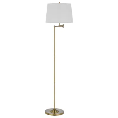 Cal Lighting Colton 63" High Antique Brass Swing Arm Floor Lamp