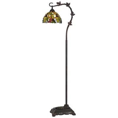 Cal Lighting Cotulla Bronze Floor Lamp With Tiffany-style Glass Shade