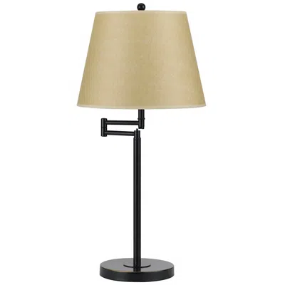 Cal Lighting Dark Bronze 28" High Metal Swing Arm Lamp In Brown