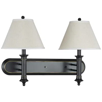 Cal Lighting Dark Bronze 2-light Plug-in Wall Lamp In White