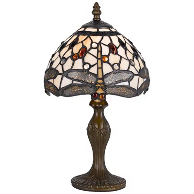 Cal Lighting Dragonfly 14" High Tiffany-style Accent Table Lamp In Blue